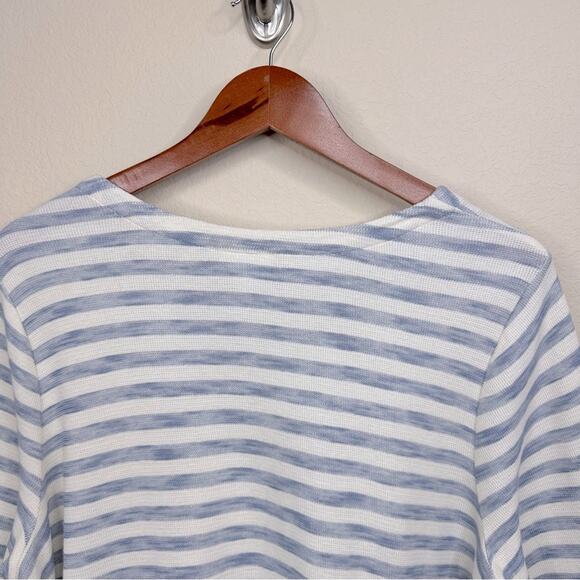 J.Jill Women’s  Size LP Striped Fringe Pullover Sweater  3/4 Sleeve Minimalist - Picture 4 of 14